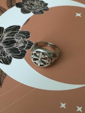Y2K 925 Signed Silver Renaissance Fair D&D Knights Cross Ring